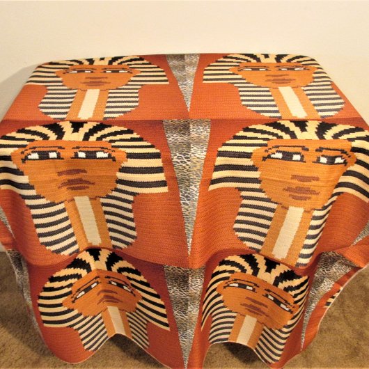 Tenture Pharaoh Kings Brown noir Crochet d'artiste Imprime