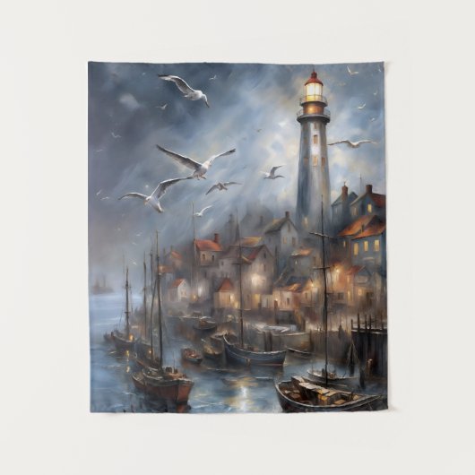 Tenture Phare côtier à Twilight Art nautique (Devant)