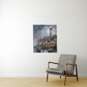 Tenture Phare côtier à Twilight Art nautique (En situation)