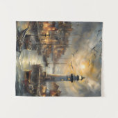 Tenture Phare côtier et village balnéaire Sunset Art (Devant (Horizontal))