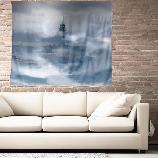 Tenture Phare dans la tempête - Mer Baltique