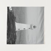 Tenture Phare minimaliste noir blanc (Devant (Horizontal))