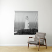 Tenture Phare minimaliste noir blanc (En situation)