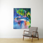 Tenture Phare sous ciel étoilé (En situation)