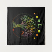 Tenture Phases de l'arbre de vie de la lune (Devant (Horizontal))