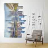 Tenture Philadelphia Skyline Wedding Photo Backdrop (En situation (horizontale))