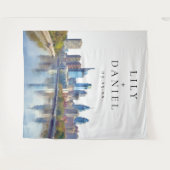 Tenture Philadelphia Skyline Wedding Photo Backdrop (Devant (Horizontal))