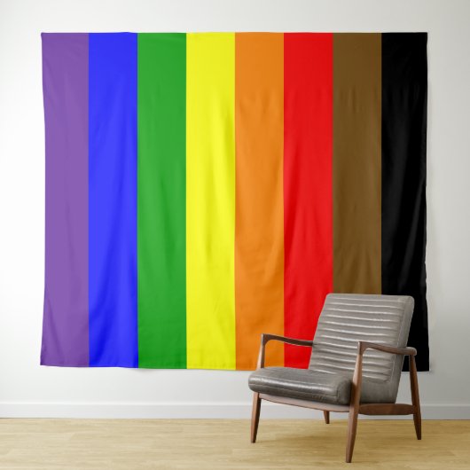 Tenture Philadephia Rainbow Pride drapeau vertical (En situation (horizontale))