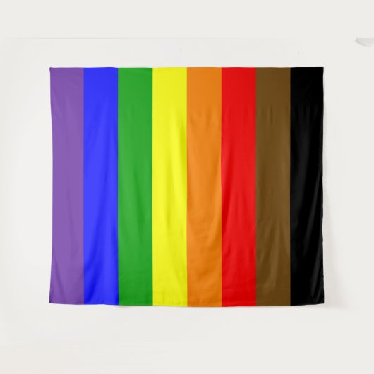 Tenture Philadephia Rainbow Pride drapeau vertical (Devant (Horizontal))
