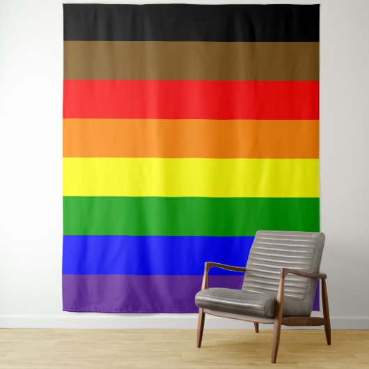 Tenture Philadephia Rainbow Pride drapeau vertical (En situation)