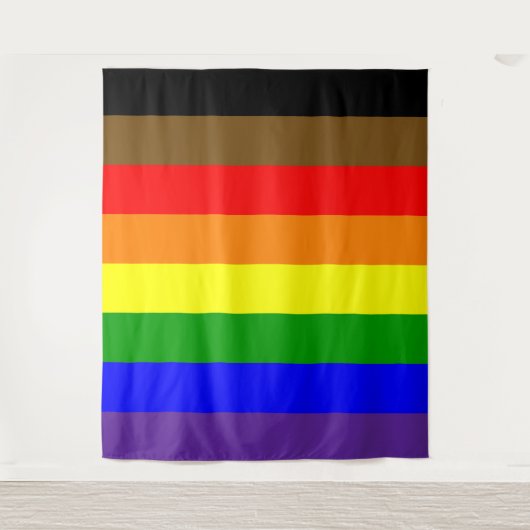 Tenture Philadephia Rainbow Pride drapeau vertical (Devant)