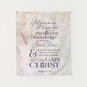 Tenture Philippiens 3:8 "GAIN CHRIST" Mur d'écriture (Devant)