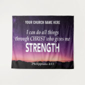 Tenture Philippiens 4:13 JE PEUX TOUT FAIRE Église (Devant (Horizontal))