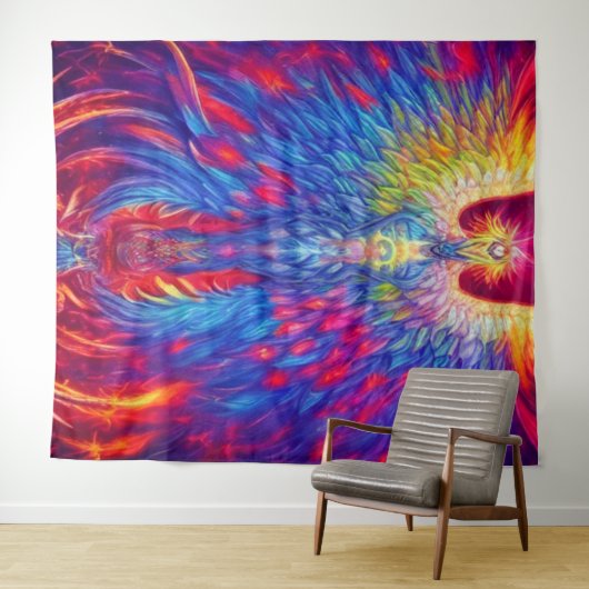 Tenture Phoenix coloré (En situation (horizontale))