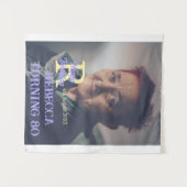 Tenture Photo 80e anniversaire ajouter nom date moderne vi (Devant (Horizontal))