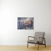 Tenture Photo 80e anniversaire ajouter nom date moderne vi (En situation (horizontale))