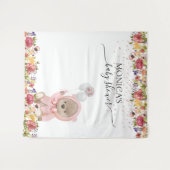 Tenture Photo Baby shower Pink Teddy Bear (Devant (Horizontal))
