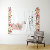 Tenture Photo Baby shower Pink Teddy Bear (En situation (horizontale))