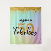 Tenture Photo Backdrop Booth 50 et Fabulous Party Gold (Devant)