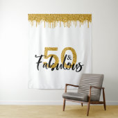 Tenture Photo Backdrop Booth 50 et Fabulous Party Gold (En situation)