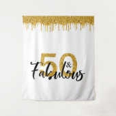 Tenture Photo Backdrop Booth 50 et Fabulous Party Gold (Devant)