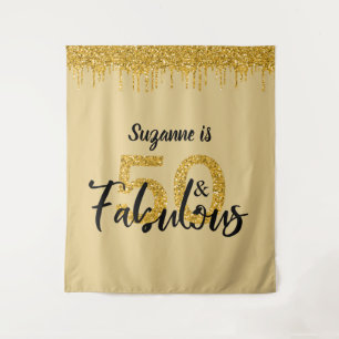 Tenture Photo Backdrop Booth 50 et Fabulous Party Gold
