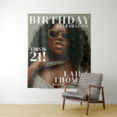 Tenture Photo Booth Birthday Party Magazine Cover Backdrop (En situation)