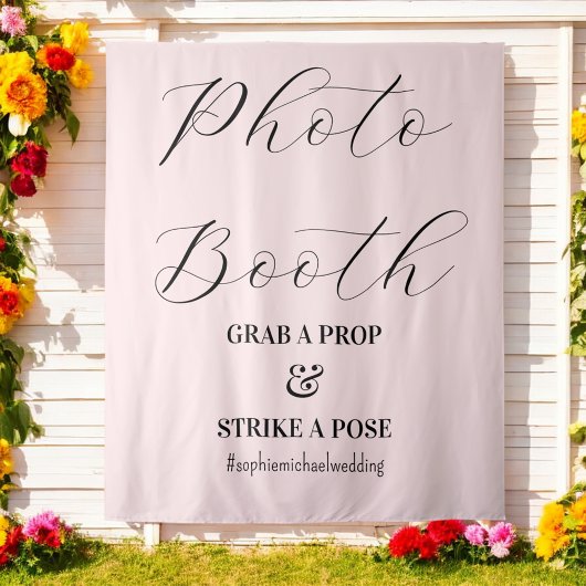 Tenture Photo Booth Blush Pink Mariage