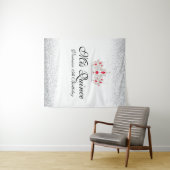 Tenture Photo Booth de Quinceanera rouge et blanc (En situation (horizontale))