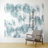 Tenture Photo Booth Feuille blanc et bleu - fond (En situation (horizontale))