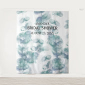 Tenture Photo Booth Feuille blanc et bleu - fond (Devant)