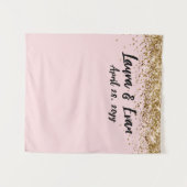 Tenture Photo Booth Prop Mariage Black & Gold Blush person (Devant (Horizontal))