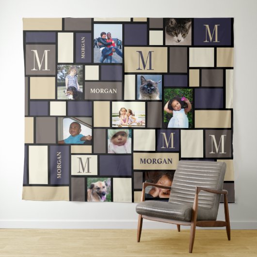 Tenture Photo chic calme côtière du monogramme 10 de bloc (En situation (horizontale))