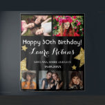 Tenture Photo Collage 30th Birthday Party Contexte<br><div class="desc">Photo Collage 30th Birthday Party Gold Star Backdrop. Ajoutez un nom,  une date et un message personnalisés.</div>