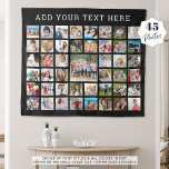 Tenture Photo Collage 45 Photos Couleur personnalisée pers<br><div class="desc">Créez votre propre tapisserie de collage photo avec ce modèle facile à télécharger pour 45 images personnalisées avec votre texte dans votre choix de styles de police et de couleur et/ou de couleur arrière - plan et la taille de la carte en mousse pour commémorer une occasion ou un événement...</div>