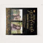 Tenture Photo Collage Graduation Booth Gold fond (Devant (Horizontal))