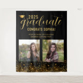 Tenture Photo Collage Graduation Booth Gold fond (Devant)