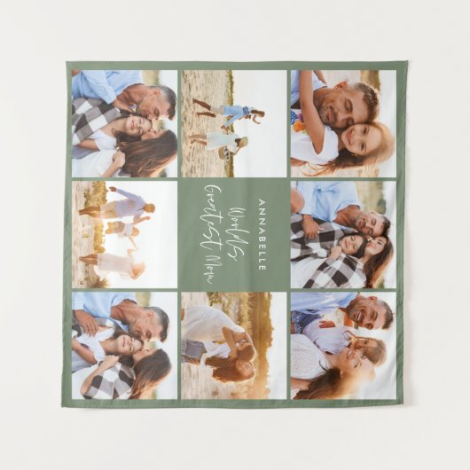 Tenture Photo collage sage vert poule moderne mère jour  (Devant (Horizontal))