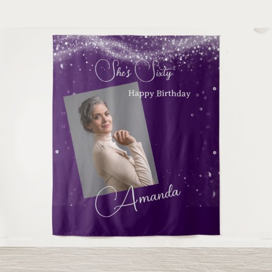 Tenture Photo d'anniversaire 60 ans (Devant)