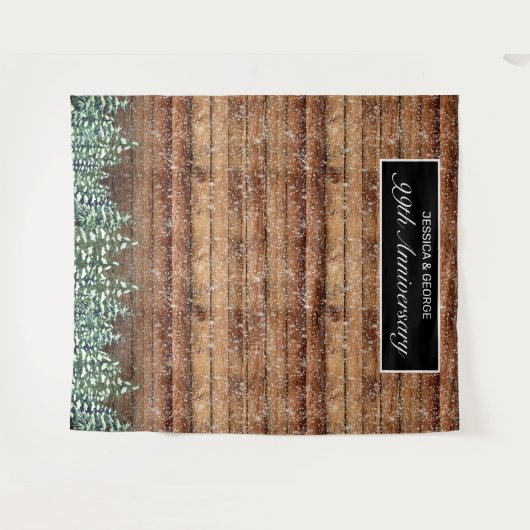 Tenture Photo d'anniversaire de pays de bois et de forêt e (Devant (Horizontal))