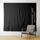 Tenture Photo d'anniversaire minimaliste moderne noir (En situation (horizontale))