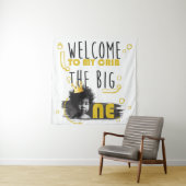 Tenture Photo d'anniversaire Noir Blanc Jaune Bienvenue (En situation)