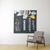 Tenture Photo d'astronaute dans l'espace joyeux anniversai (En situation (horizontale))