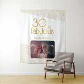 Tenture Photo de 30 ans avec paillettes dorées Fabulous (En situation)