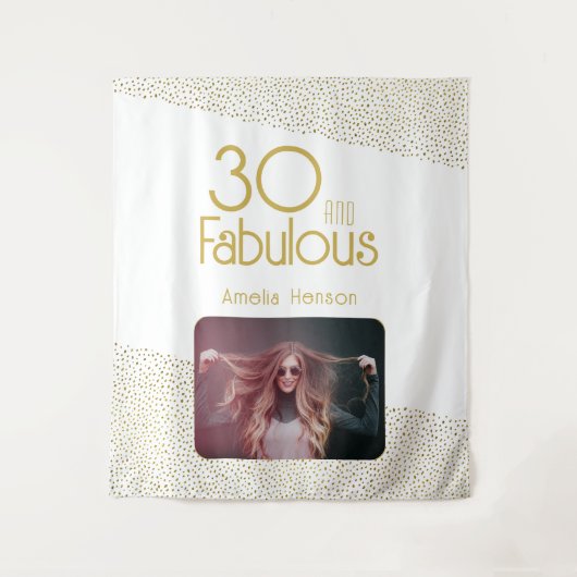 Tenture Photo de 30 ans avec paillettes dorées Fabulous (Devant)