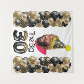 Tenture Photo de 30e anniversaire moderne noir or (Devant (Horizontal))