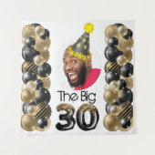Tenture Photo de 30e anniversaire moderne noir or (Devant)