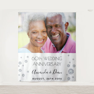 Tenture photo de 60e anniversaire de mariage diamant blanc