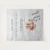 Tenture Photo de bienvenue avec paillettes argentées pour  (Devant (Horizontal))