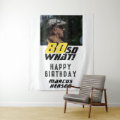 Tenture Photo de citation drôle 80 et alors 80e anniversai (En situation)